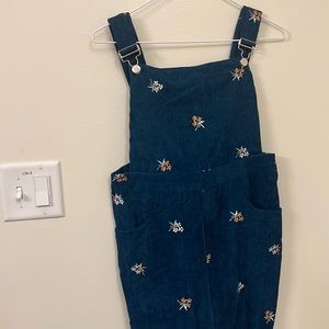 Blue Corduroy Overall Dress